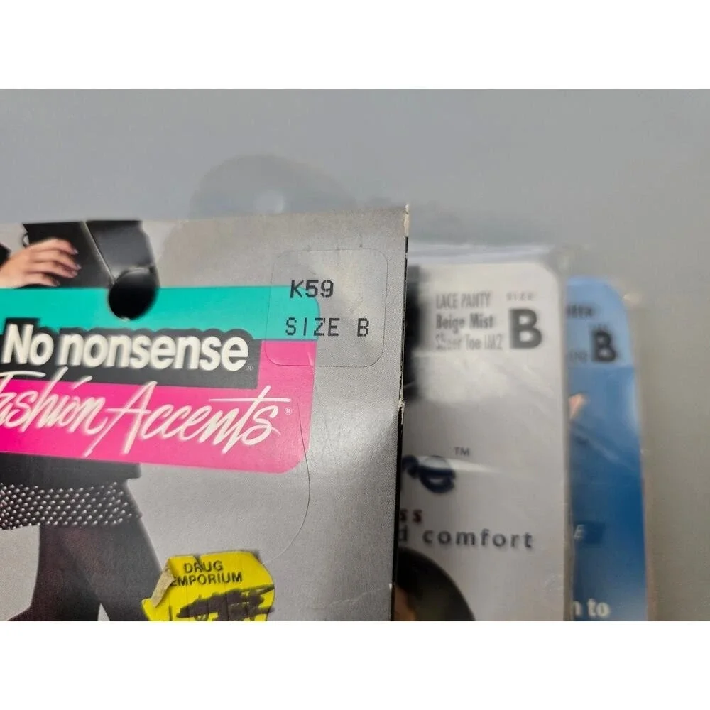 Vintage No Nonsense set of 3 SZ‎ B Pantyhose NIB